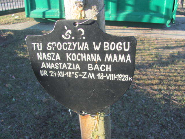 Anastazia Bach 1895 Pomieczyno - Grobonet - Wyszukiwarka osób pochowanych