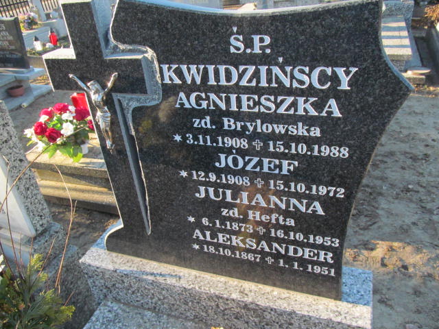 Julianna Kwidzińska 1873 Pomieczyno - Grobonet - Wyszukiwarka osób pochowanych