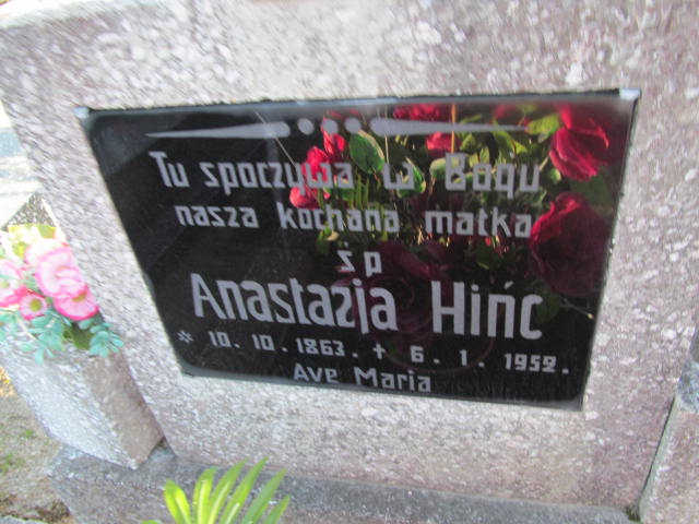 Anastazja Hinc 1863 Pomieczyno - Grobonet - Wyszukiwarka osób pochowanych