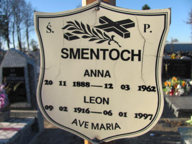 Leon Smentoch 1916 Pomieczyno - Grobonet - Wyszukiwarka osób pochowanych