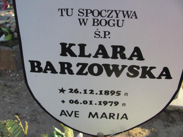 Klara Barzowska 1895 Pomieczyno - Grobonet - Wyszukiwarka osób pochowanych